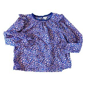 J. Crew All Over Floral Prin Ruffle Detail Blouse  L